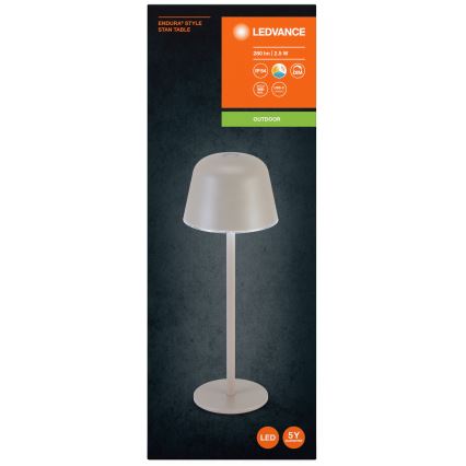 Ledvance - LED Dimmable outdoor rechargeable lamp TABLE LED/2,5W/5V IP54 beige