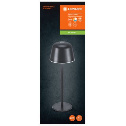 Ledvance - LED Dimmable outdoor rechargeable lamp TABLE LED/2,5W/5V IP54 black