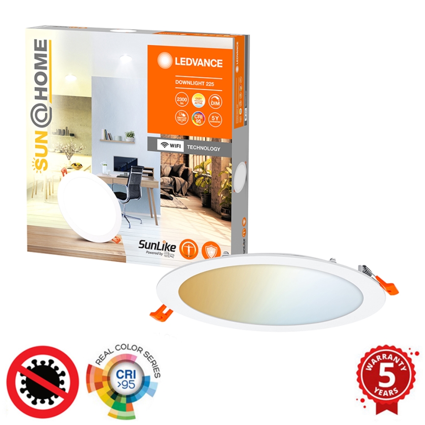 Ledvance - LED Dimmable recessed light SUN@HOME LED/22W/230V 2200-5000 CRI 95 Wi-Fi
