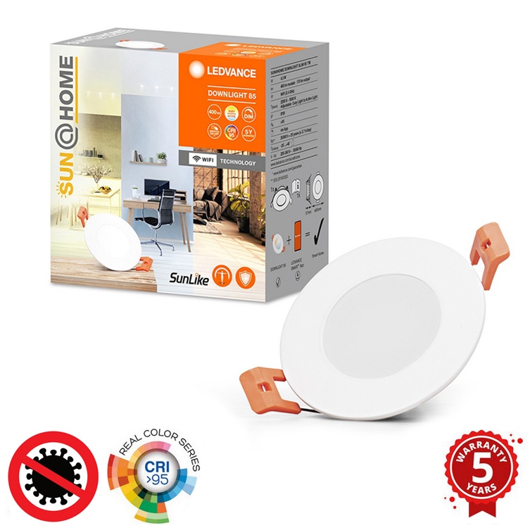 Ledvance - LED Dimmable recessed light SUN@HOME LED/4,5W/230V 2200-5000 CRI 95 Wi-Fi