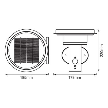 Ledvance - LED Dimmable solar light with a motion and dusk sensor CIRCLE LED/6W/3,2V 2200 mAh IP44