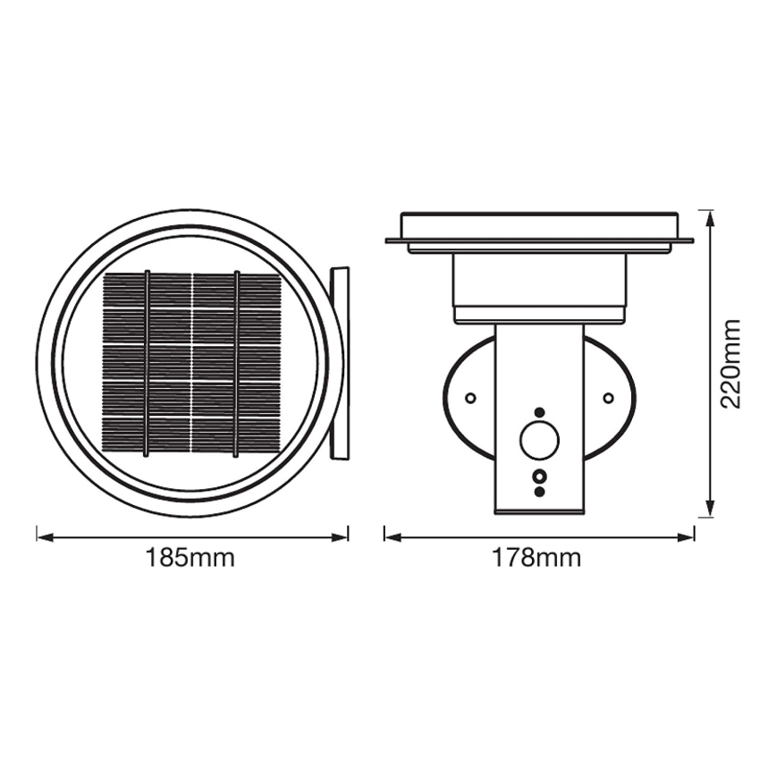 Ledvance - LED Dimmable solar light with a motion and dusk sensor CIRCLE LED/6W/3,2V 2200 mAh IP44