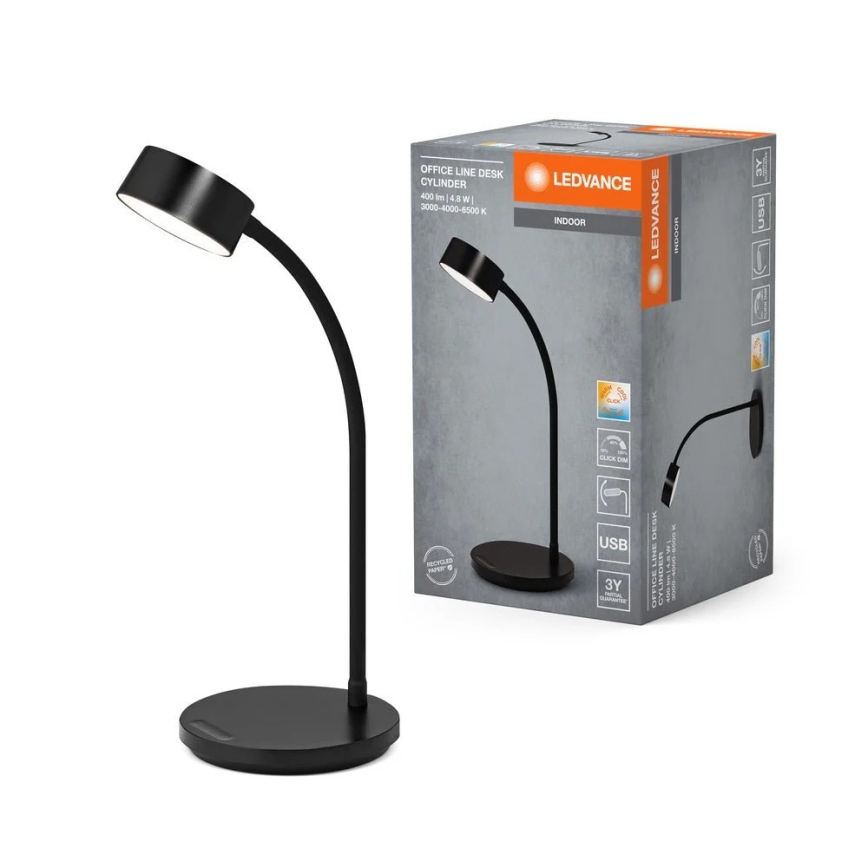 Ledvance - Dimmable LED Touch Desk Lamp OFFICE LED/4,8W/5V 3000-6500K black