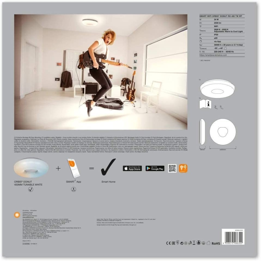 Ledvance - LED Dimming ceiling light SMART+ DONUT LED/24W/230V 3,000K-6,500K Wi-Fi