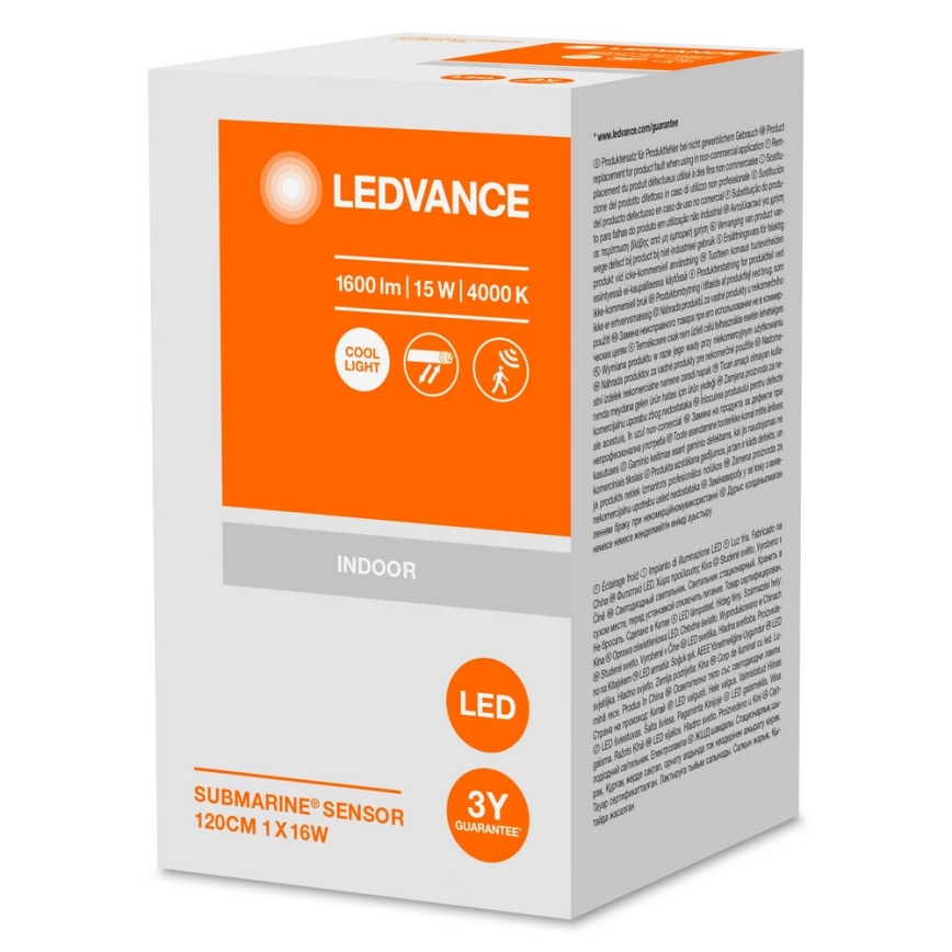 Ledvance - LED Heavy-duty light with a sensor SUBMARINE 1xG13/16W/230V IP65
