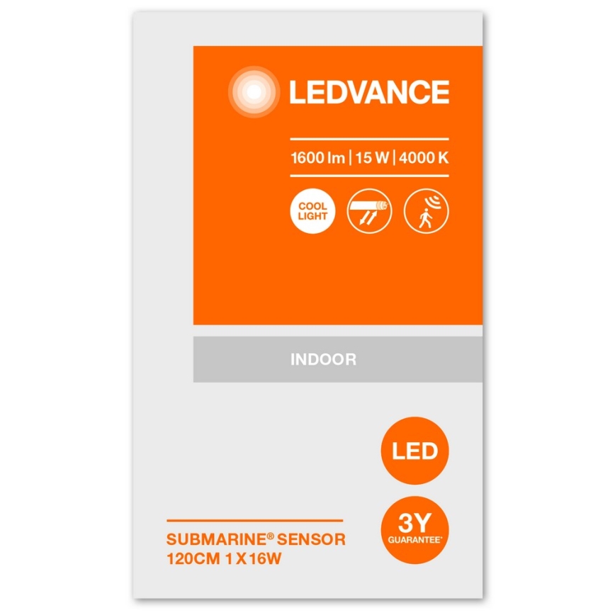 Ledvance - LED Heavy-duty light with a sensor SUBMARINE 1xG13/16W/230V IP65