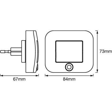 Ledvance - LED Night light with sensor LUNETTA LED/0,7W/230V 3000K