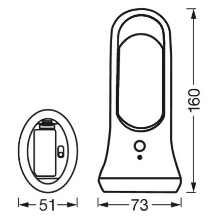 Ledvance - LED Orientation light with a sensor MOBILE LED/0,7W/4xAAA