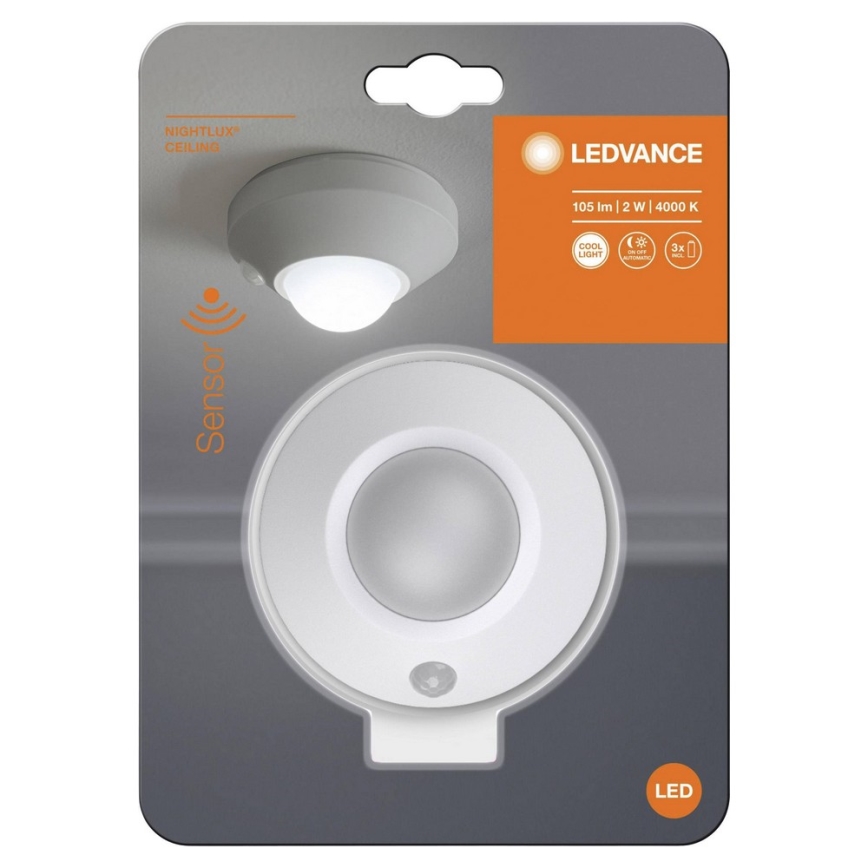 Ledvance - LED Orientation light with sensor NIGHTLUX LED/1,7W/3xAA 4000K