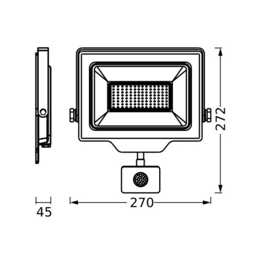Ledvance - LED Outdoor wall floodlight with sensor FLOODLIGHT ESSENTIAL LED/100W/230V IP65