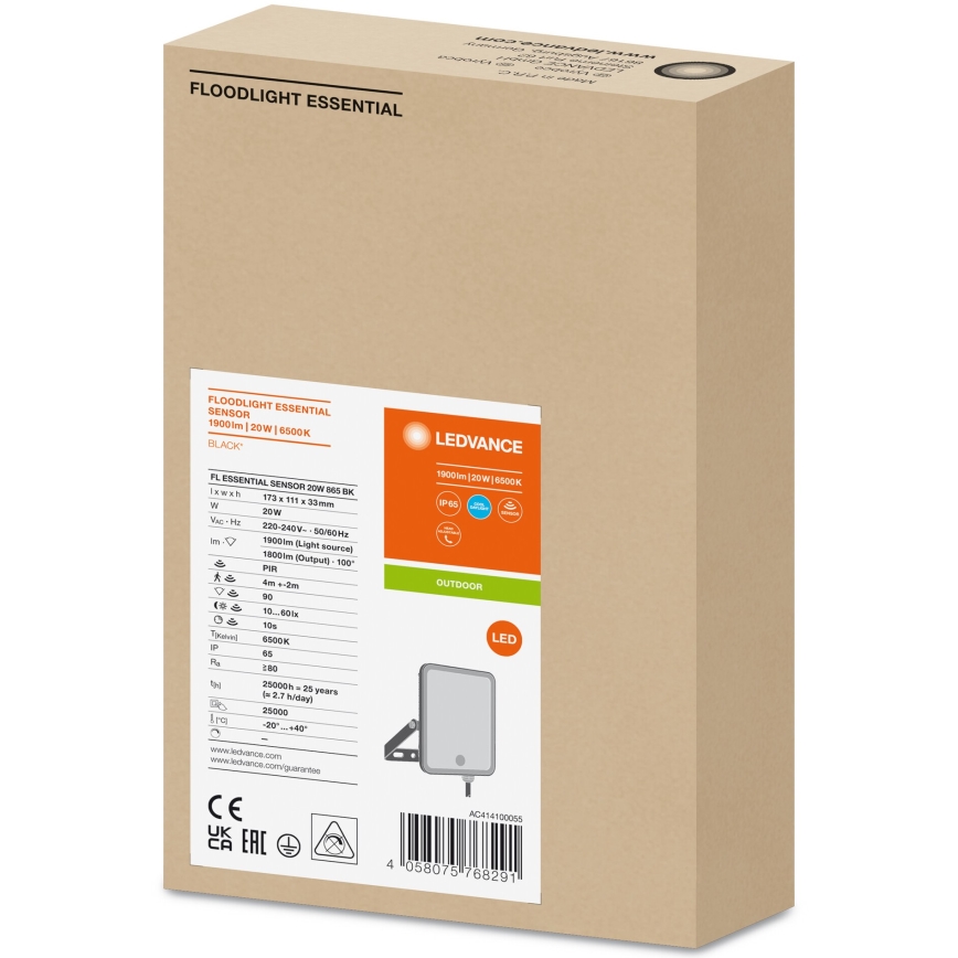 Ledvance - LED Outdoor floodlight with a sensor FLOODLIGHT LED/20W/230V 6500K IP65