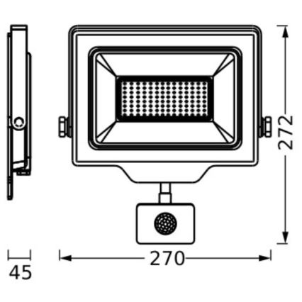 Ledvance - LED outdoor wall-mounted floodlight with sensor FLOODLIGHT ESSENTIAL LED/100W/230V IP44