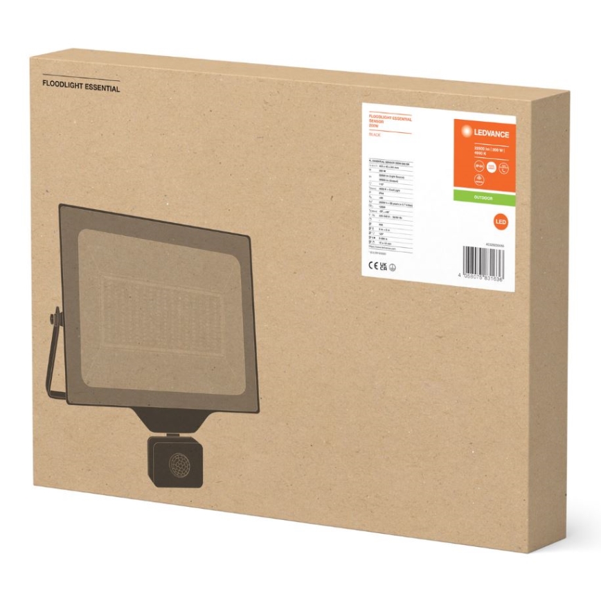 Ledvance - LED Outdoor Wall-Mounted Floodlight with Sensor FLOODLIGHT ESSENTIAL LED/200W/230V IP44