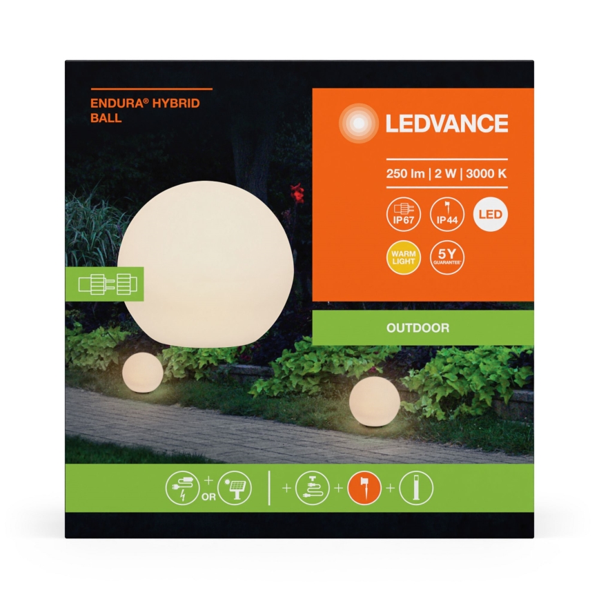 Ledvance - LED Outdoor lamp ENDURA HYBRID BALL LED/2W/12V IP44