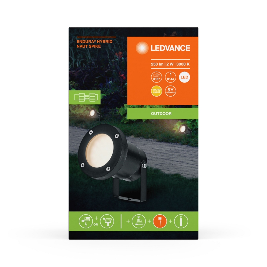 Ledvance - LED Outdoor lamp ENDURA HYBRID NAUT SPIKE LED/2W/12V IP44