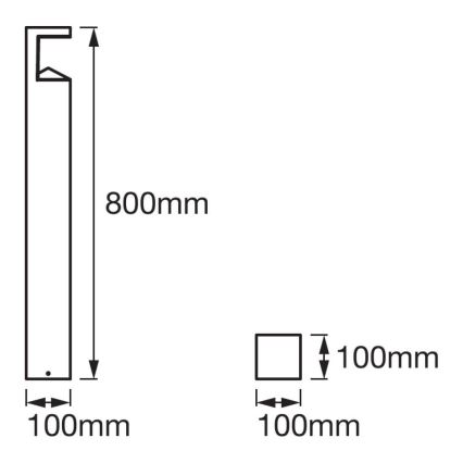 Ledvance - LED Outdoor lamp PYRAMID 1xLED/9W/230V IP44 80 cm