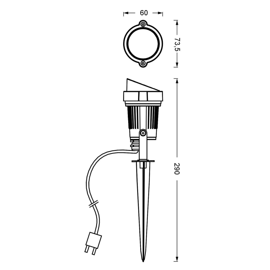 Ledvance - LED Outdoor lamp ENDURA HYBRID SPOT SPIKE LED/1W/12V IP44