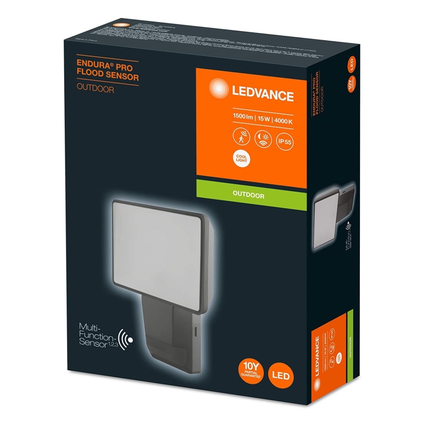 Ledvance - LED Outdoor wall floodlight with a sensor FLOOD LED/15W/230V IP55