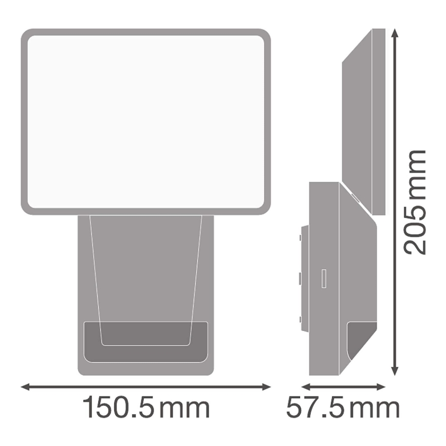 Ledvance - LED Outdoor wall floodlight with a sensor FLOOD LED/15W/230V IP55