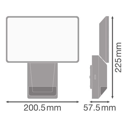 Ledvance - LED Outdoor wall floodlight with a sensor FLOOD LED/27W/230V IP55