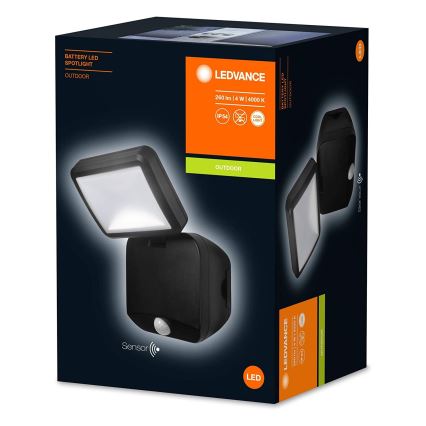 Ledvance - LED Outdoor wall floodlight with a sensor SPOTLIGHT LED/4W/6V IP54