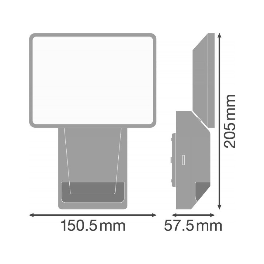Ledvance - LED Outdoor wall floodlight with sensor FLOOD LED/15W/230V IP55