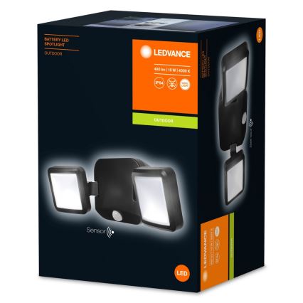 Ledvance - LED Outdoor wall light with a sensor BATTERY 2xLED/10W/6V IP54