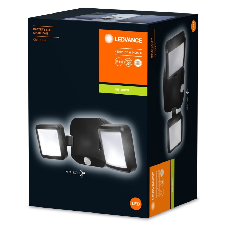 Ledvance - LED Outdoor wall light with a sensor BATTERY 2xLED/10W/6V IP54