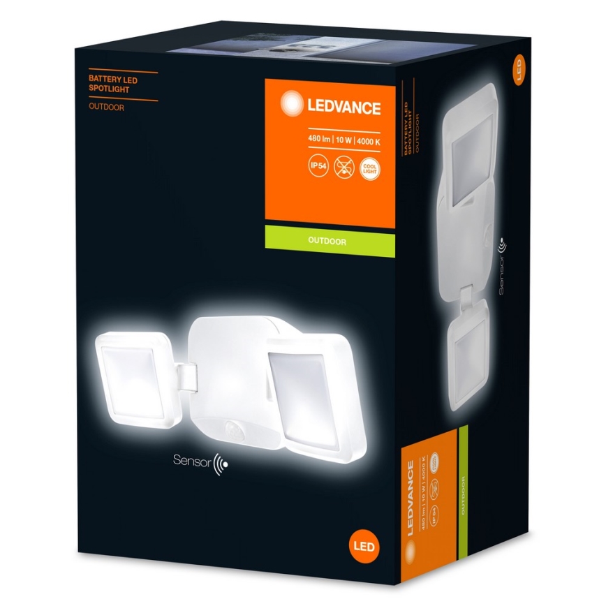 Ledvance - LED Outdoor wall light with a sensor BATTERY 2xLED/10W/6V IP54
