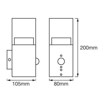 Ledvance - LED Outdoor wall light with a sensor CRYSTAL 1xLED/5W/230V IP44
