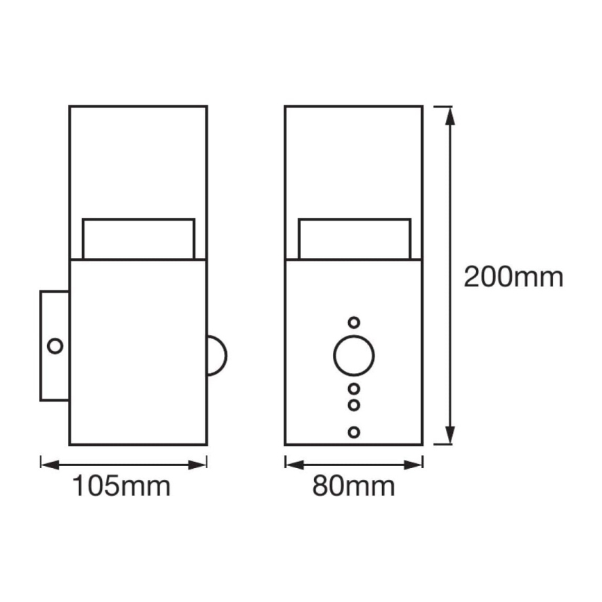 Ledvance - LED Outdoor wall light with a sensor CRYSTAL 1xLED/5W/230V IP44