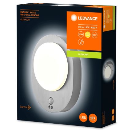 Ledvance - LED Outdoor wall light with a sensor DISC LED/8W/230V IP44