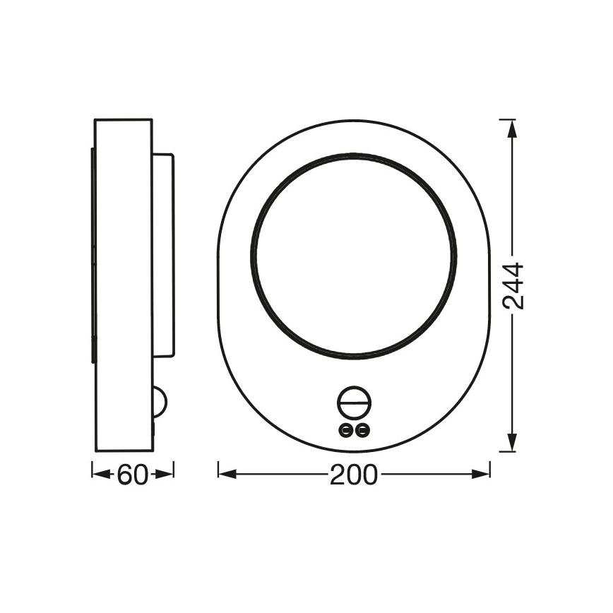 Ledvance - LED Outdoor wall light with a sensor DISC LED/8W/230V IP44