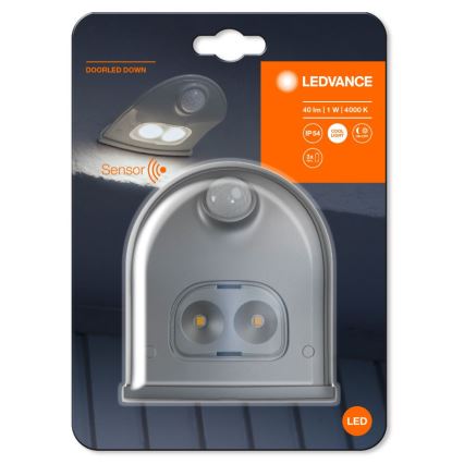 Ledvance - LED Outdoor wall light with a sensor DOORLED LED/1W/3xAA IP54