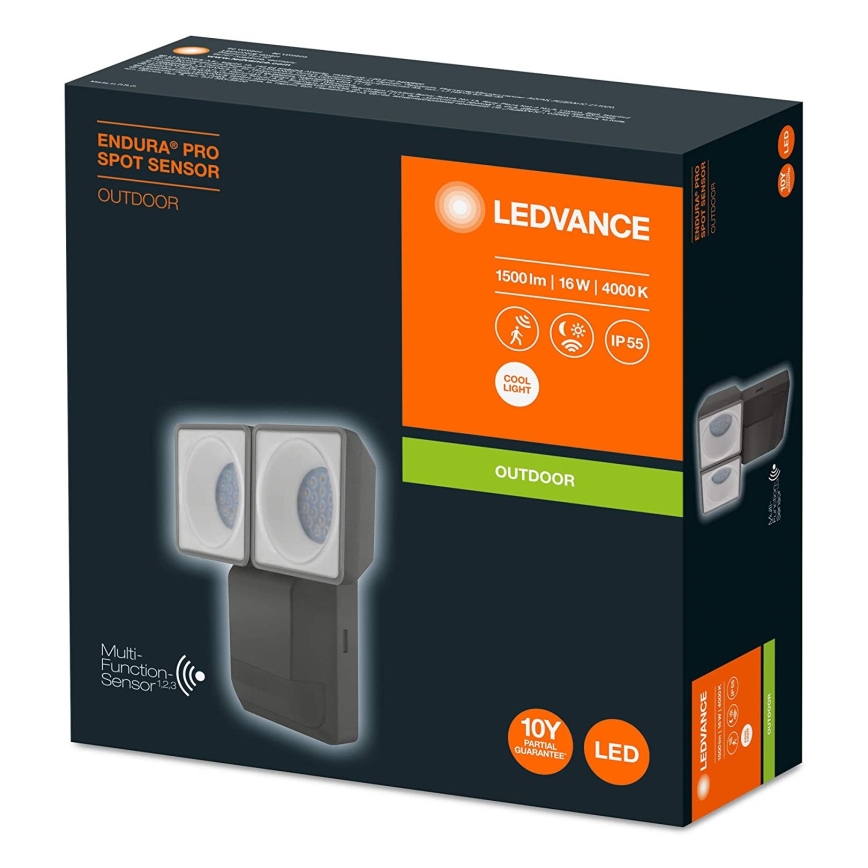 Ledvance - LED Outdoor wall light with a sensor SPOT 2xLED/8W/230V IP55