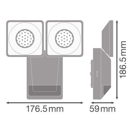 Ledvance - LED Outdoor wall light with a sensor SPOT 2xLED/8W/230V IP55