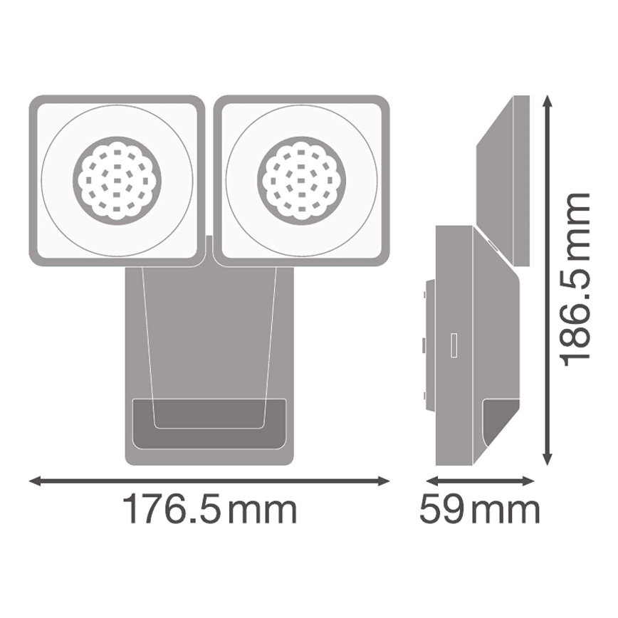 Ledvance - LED Outdoor wall light with a sensor SPOT 2xLED/8W/230V IP55