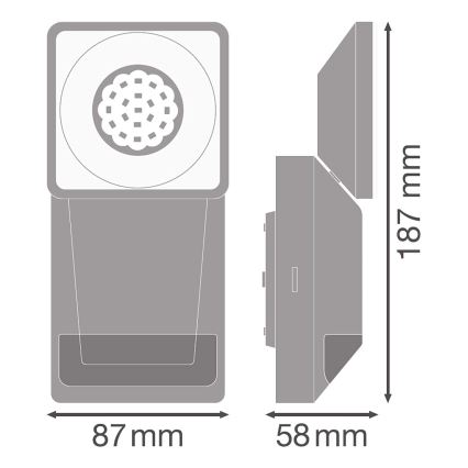 Ledvance -LED Outdoor wall light with a sensor  SPOT LED/8W/230V IP55 black