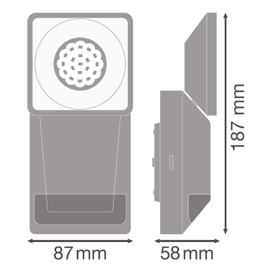 Ledvance -LED Outdoor wall light with a sensor  SPOT LED/8W/230V IP55 black