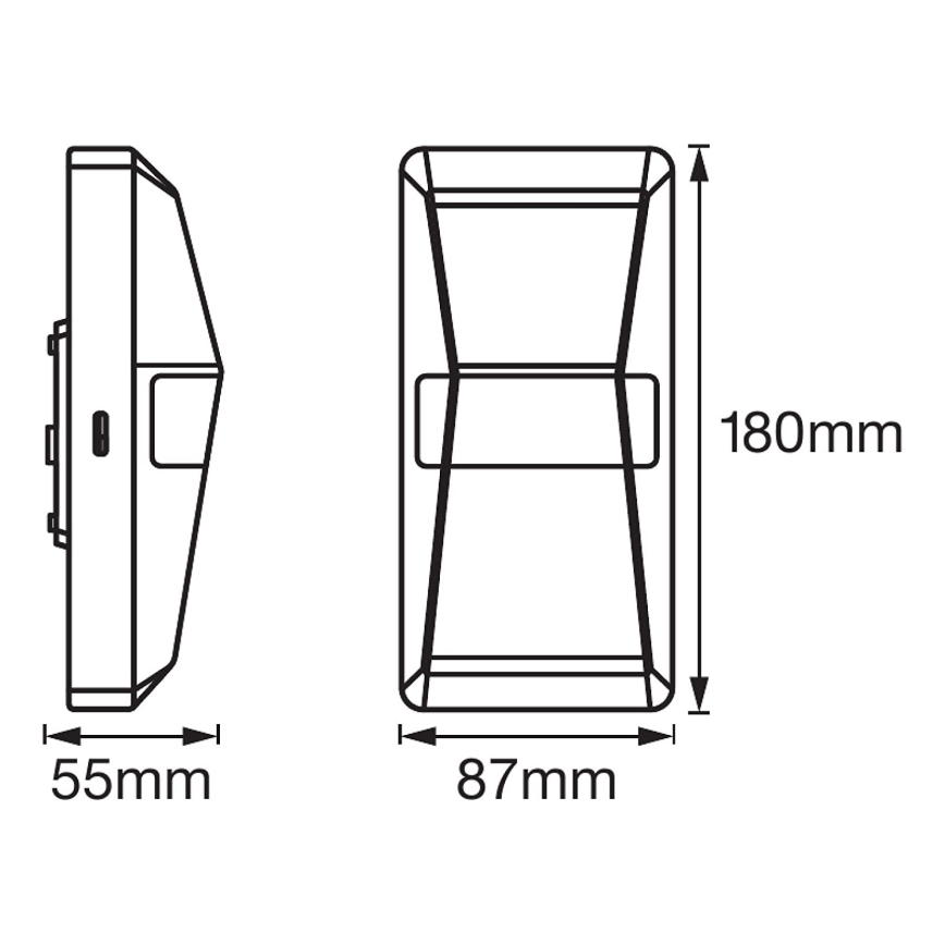 Ledvance - LED Outdoor wall light with a sensor UPDOWN LED/10W/230V IP55