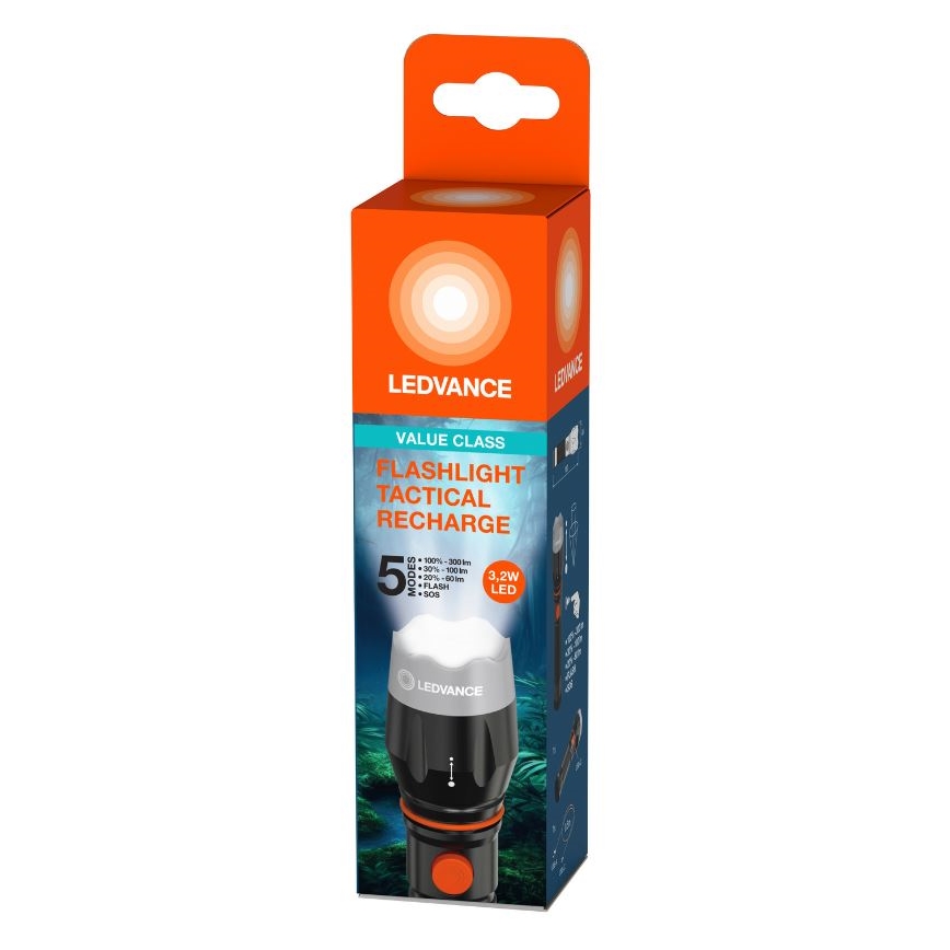 Ledvance - LED Rechargeable flashlight FLASHLIGHT LED/3,2W/5V 1500mAh