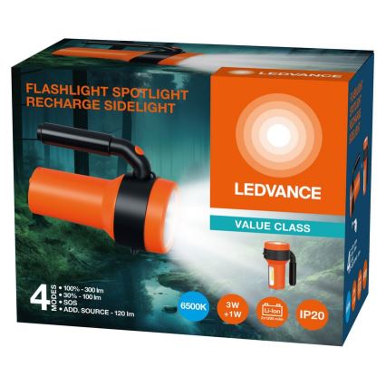Ledvance - LED Rechargeable flashlight with a power bank FLASHLIGHT LED/3W/5V 2400 mAh