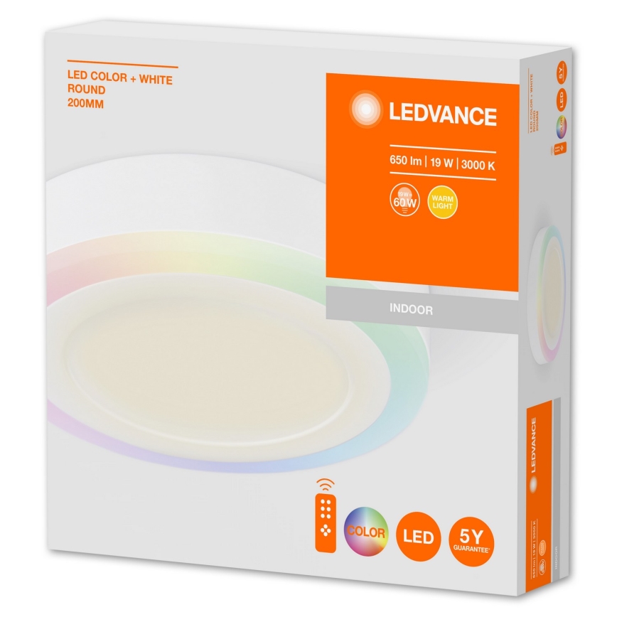 Ledvance - LED RGB Dimmable ceiling light LED/19W/230V + remote control