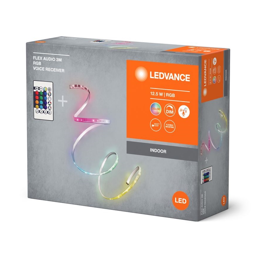 Ledvance - LED RGB Dimmable strip FLEX AUDIO 3m LED/12,5W/230V + remote control