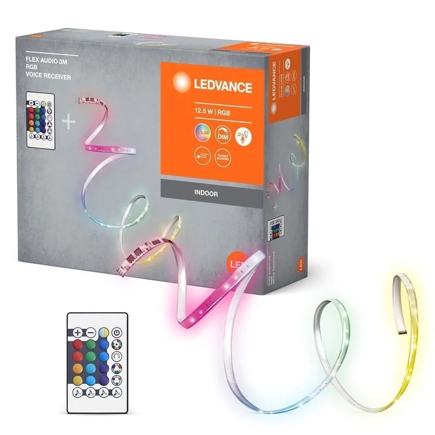 Ledvance - LED RGB Dimmable strip FLEX AUDIO 3m LED/12,5W/230V + remote control