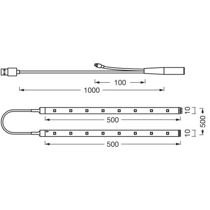 Ledvance - LED RGB Dimmable Strip FLEX TV MOOD 1m LED/4W/5V + Remote Control