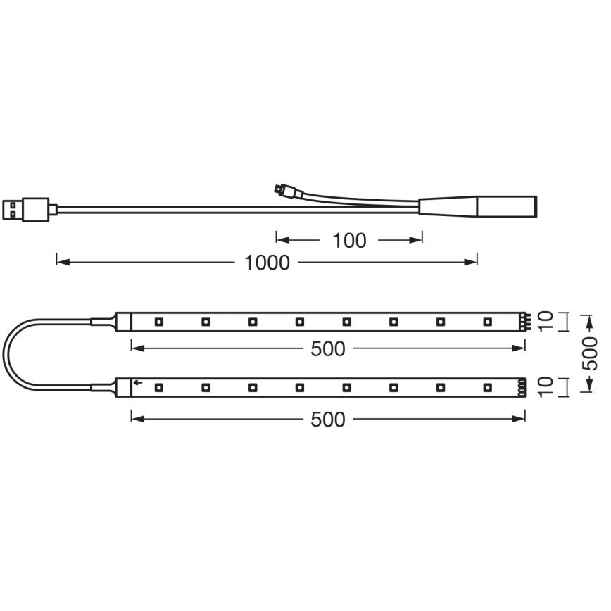 Ledvance - LED RGB Dimmable Strip FLEX TV MOOD 1m LED/4W/5V + Remote Control