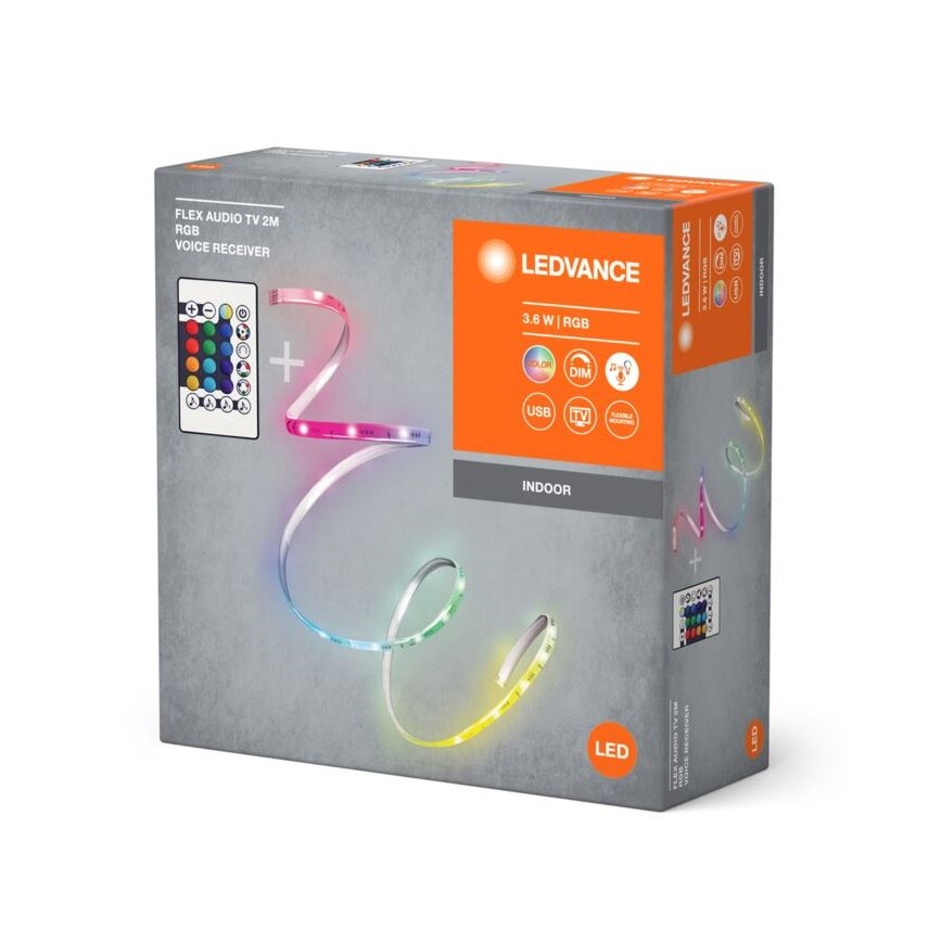 Ledvance - LED RGB Dimmable strip for TV FLEX AUDIO 2m LED/3,6W/5V + remote control