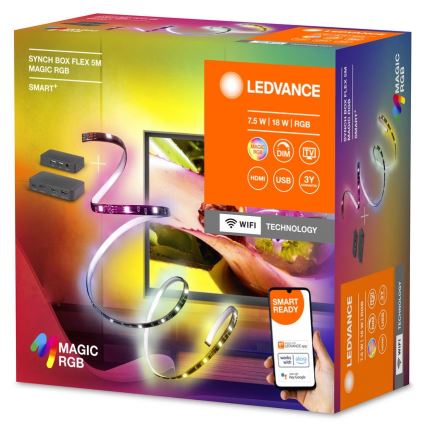 Ledvance - LED RGB Dimmable strip for TV SYNCH BOX FLEX SMART+ MAGIC 4,5m LED/18W/230V Wi-Fi