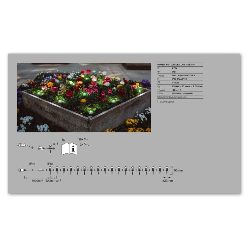 Ledvance - LED RGB Outdoor decorative light SMART+ DOT 18xLED/4W/230V IP65 Wi-Fi
